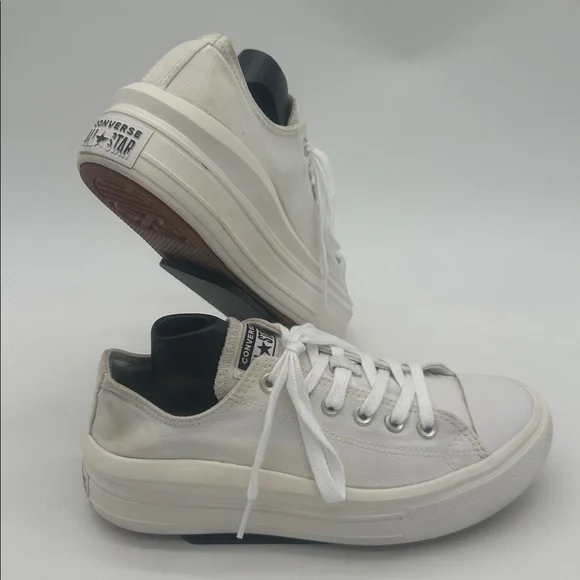 Chuck Taylor All Star Move White Classic Canvas Platform Lace up Women Size 9.5 - Picture 5 of 15